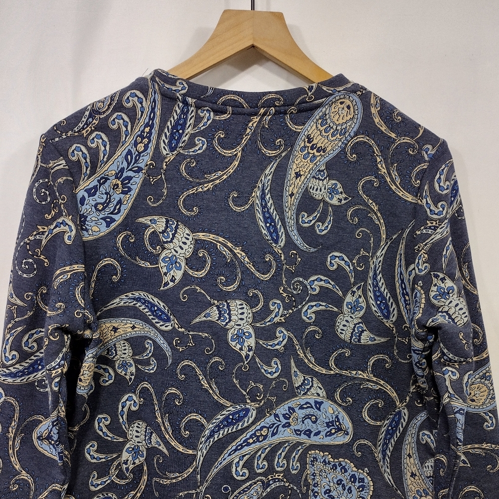 H&M Paisley Sweatshirt Women's S Blue Artsy Boho Retro 90s Y2K Outdoor - Picture 6 of 8